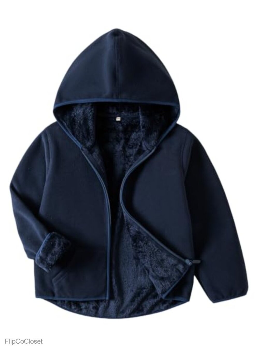 Kids Polar Fleece Hooded Jacket Full Zip Hoodie Boys Girls Coat